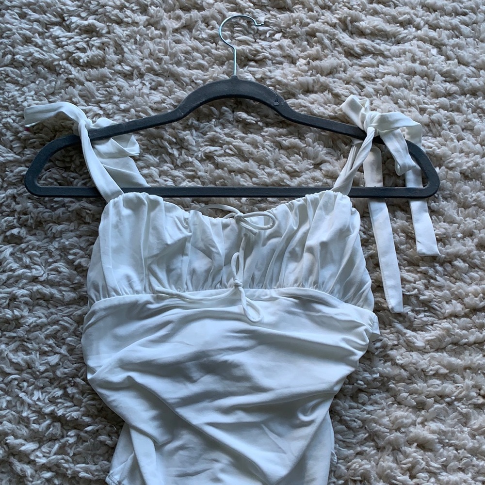 Princess polly white body suit with ties